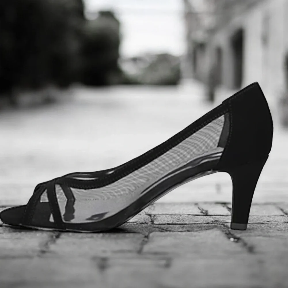 Hot 🔥 Elegant Easy Street Alive 5 Black Heels Size 8W